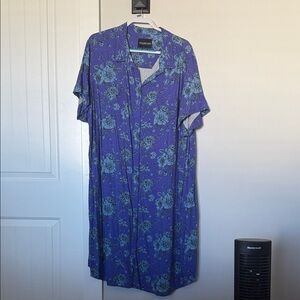 Wildfang Purple Floral Shirt Dress